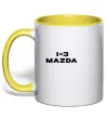 Чашка с цветной ручкой I <3 Mazda Солнечно желтый фото