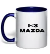 Чашка з кольоровою ручкою I <3 Mazda Глибокий темно-синій фото