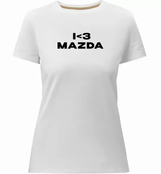 Жіноча преміум футболка I <3 Mazda Білий фото