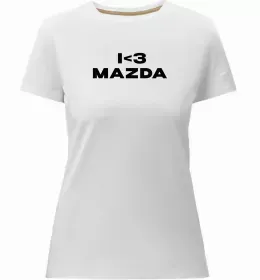 Женская премиум футболка Mazda logo та назва Белый фото