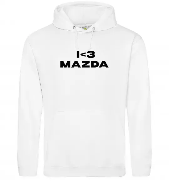 Мужская толстовка (худи) I <3 Mazda Белый фото