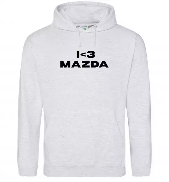 Мужская толстовка (худи) I <3 Mazda Серый меланж фото