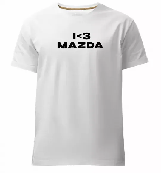 Мужская премиум футболка I <3 Mazda Белый фото