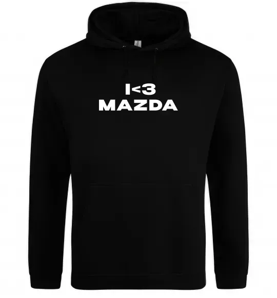 Мужская толстовка (худи) I <3 Mazda Черный фото