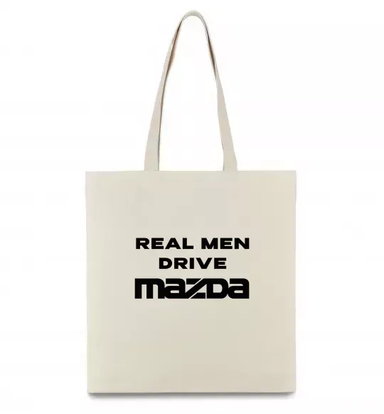 Эко-сумка Real men drive Mazda Бежевый фото