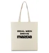 Эко-сумка Real men drive Mazda Бежевый фото
