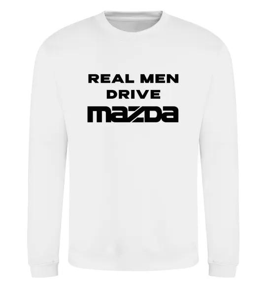 Свитшот Real men drive Mazda Белый фото