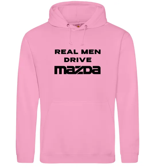 Чоловіча толстовка (худі) Real men drive Mazda Рожевий фото