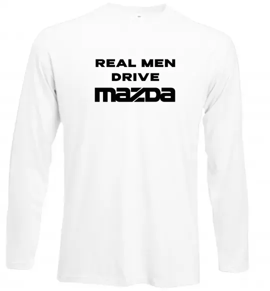Лонгслів Real men drive Mazda Білий фото