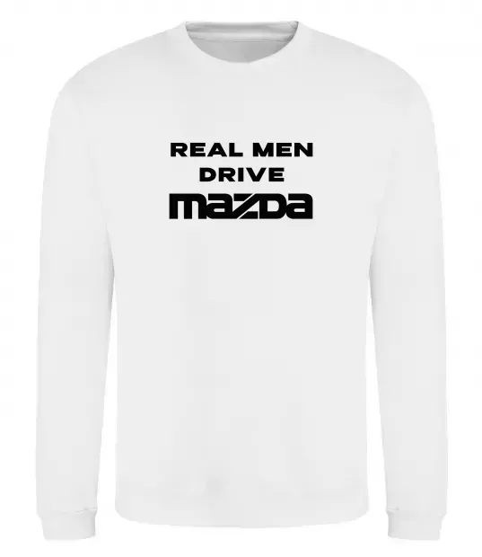 Свитшот Real men drive Mazda Белый фото
