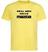 Мужская футболка Real men drive Mazda Лимонный Мужская футболка Real men drive Mazda Лимонный фото