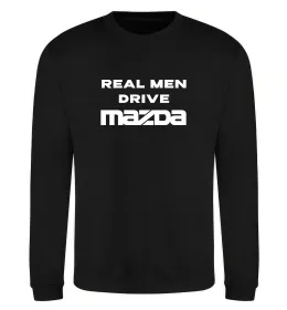 Свитшот Real men drive Mazda Черный фото