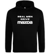 Чоловіча толстовка (худі) Real men drive Mazda Чорний фото