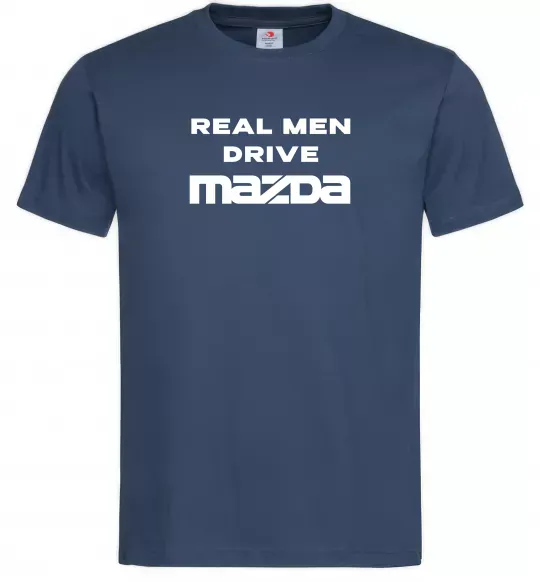 Мужская футболка Real men drive Mazda Темно-синий фото