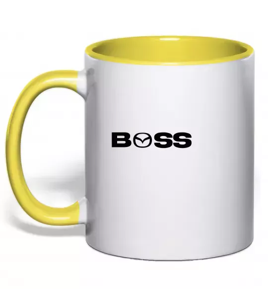 Чашка с цветной ручкой Mazda Boss Солнечно желтый фото