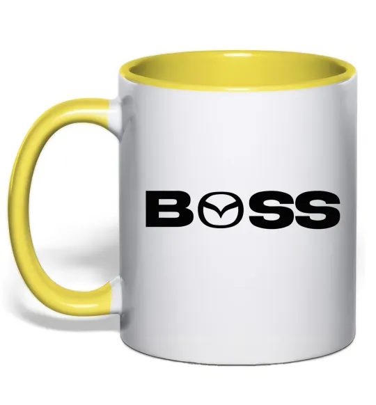 Чашка с цветной ручкой Mazda Boss Лимонный фото