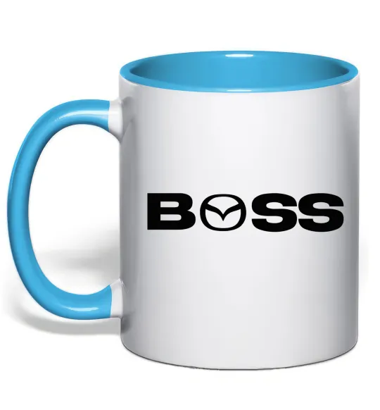Чашка с цветной ручкой Mazda Boss Голубой фото