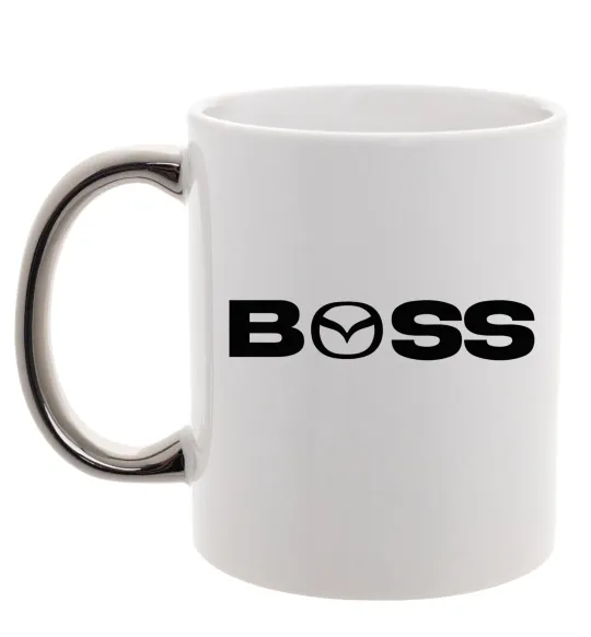 Чашка с цветной ручкой Mazda Boss Серебро фото