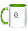 Чашка з кольоровою ручкою Mercedes logo та назва Зелений фото