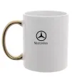 Чашка з кольоровою ручкою Mercedes logo та назва Золото фото