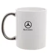Чашка з кольоровою ручкою Mercedes logo та назва Срібло фото