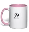 Чашка з кольоровою ручкою Mercedes logo та назва Ніжно рожевий фото