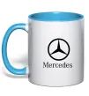 Чашка с цветной ручкой Mercedes logo та назва Голубой фото