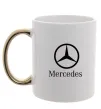 Чашка с цветной ручкой Mercedes logo та назва Золото фото