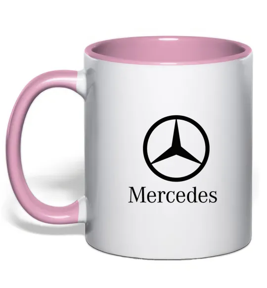 Чашка с цветной ручкой Mercedes logo та назва Нежно розовый фото