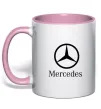 Чашка с цветной ручкой Mercedes logo та назва Нежно розовый фото
