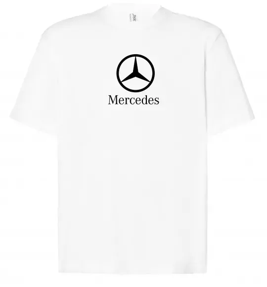 Футболка Оверсайз Mercedes logo та назва Белый фото
