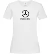 Жіноча футболка Mercedes logo та назва Білий фото