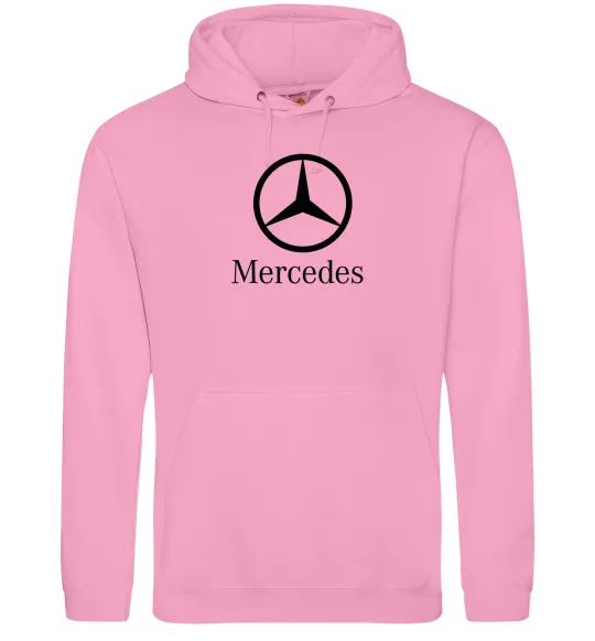 Мужская толстовка (худи) Mercedes logo та назва Розовый фото