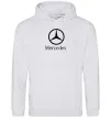Мужская толстовка (худи) Mercedes logo та назва Серый меланж фото