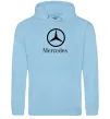 Мужская толстовка (худи) Mercedes logo та назва Голубой фото