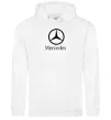 Жіноча толстовка (худі) Mercedes logo та назва Білий фото