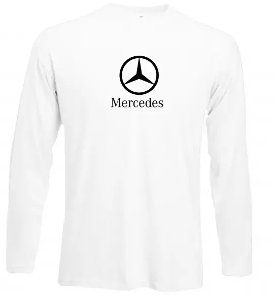 Лонгслив Mercedes logo та назва Белый фото