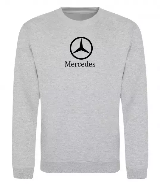 Свитшот Mercedes logo та назва Серый меланж фото