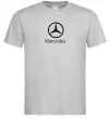 Мужская футболка Mercedes logo та назва Серый фото