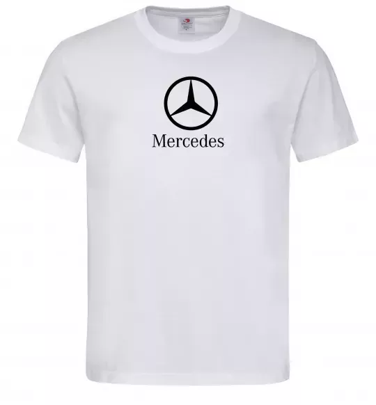 Мужская футболка Mercedes logo та назва Белый фото