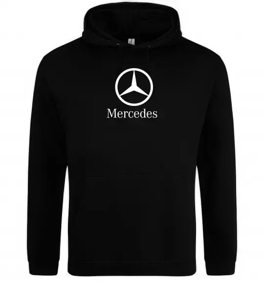 Жіноча толстовка (худі) Mercedes logo та назва Чорний фото