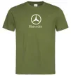 Мужская футболка Mercedes logo та назва Оливковый фото