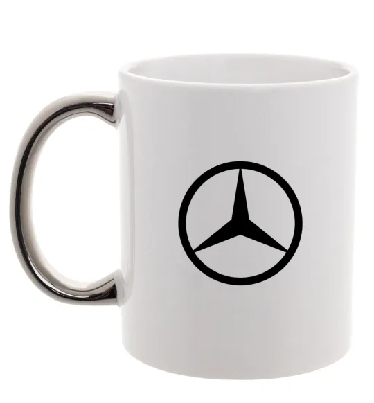 Чашка з кольоровою ручкою Mercedes Срібло фото