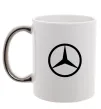 Чашка з кольоровою ручкою Mercedes Срібло фото