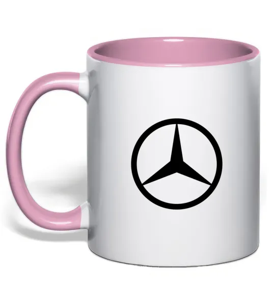 Чашка з кольоровою ручкою Mercedes Ніжно рожевий фото