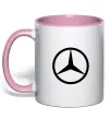 Чашка з кольоровою ручкою Mercedes Ніжно рожевий фото