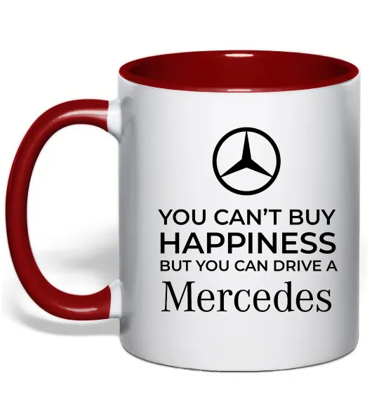 Чашка с цветной ручкой You can drive a Mercedes Красный фото