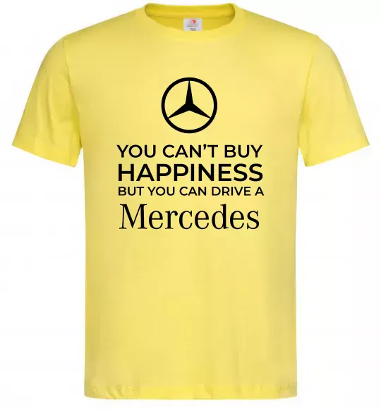 Чоловіча футболка You can drive a Mercedes Лимонний фото
