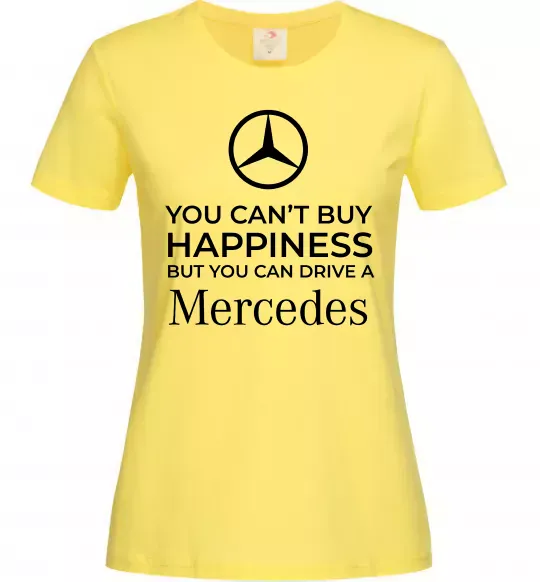 Жіноча футболка You can drive a Mercedes Лимонний фото