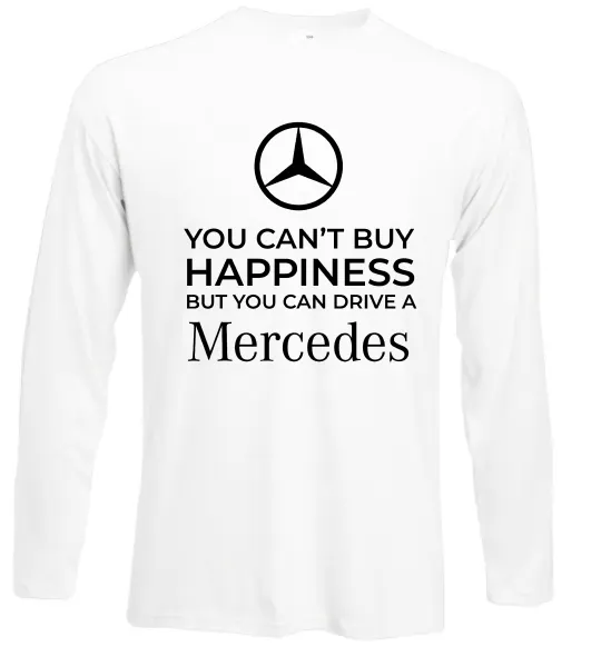 Лонгслів You can drive a Mercedes Білий фото